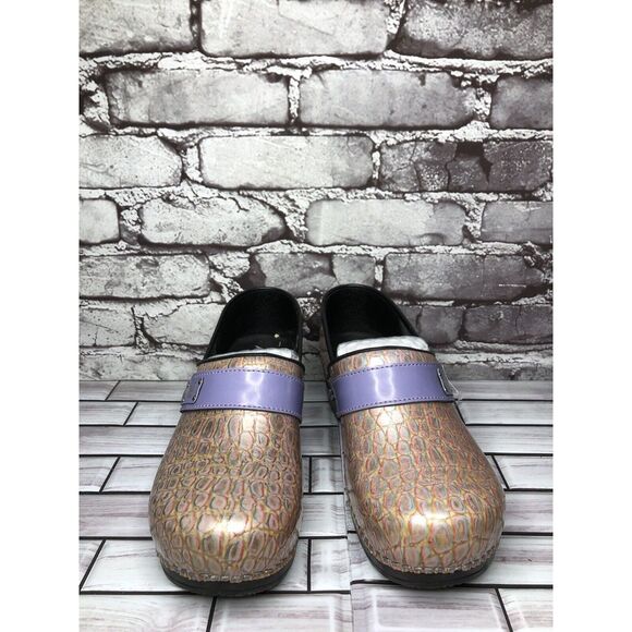 Koi by Sanita Pink Croc Leather Platform Danish Clogs Shoes Women Sz 42EU/11M US - Picture 10 of 16